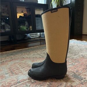 Hunter Brown and Tan Tall Lady N Rain Boots